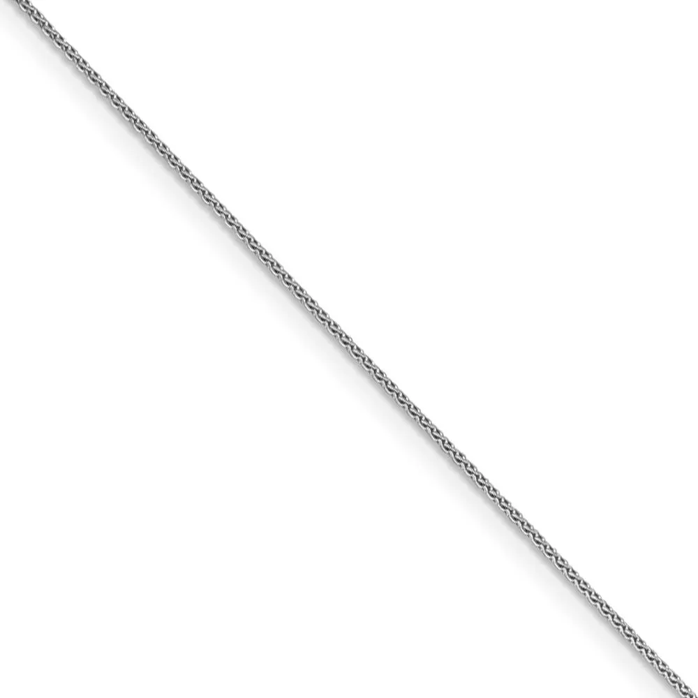 0.65mm 14k White Gold Diamond Cut Spiga Pendant Chain Necklace