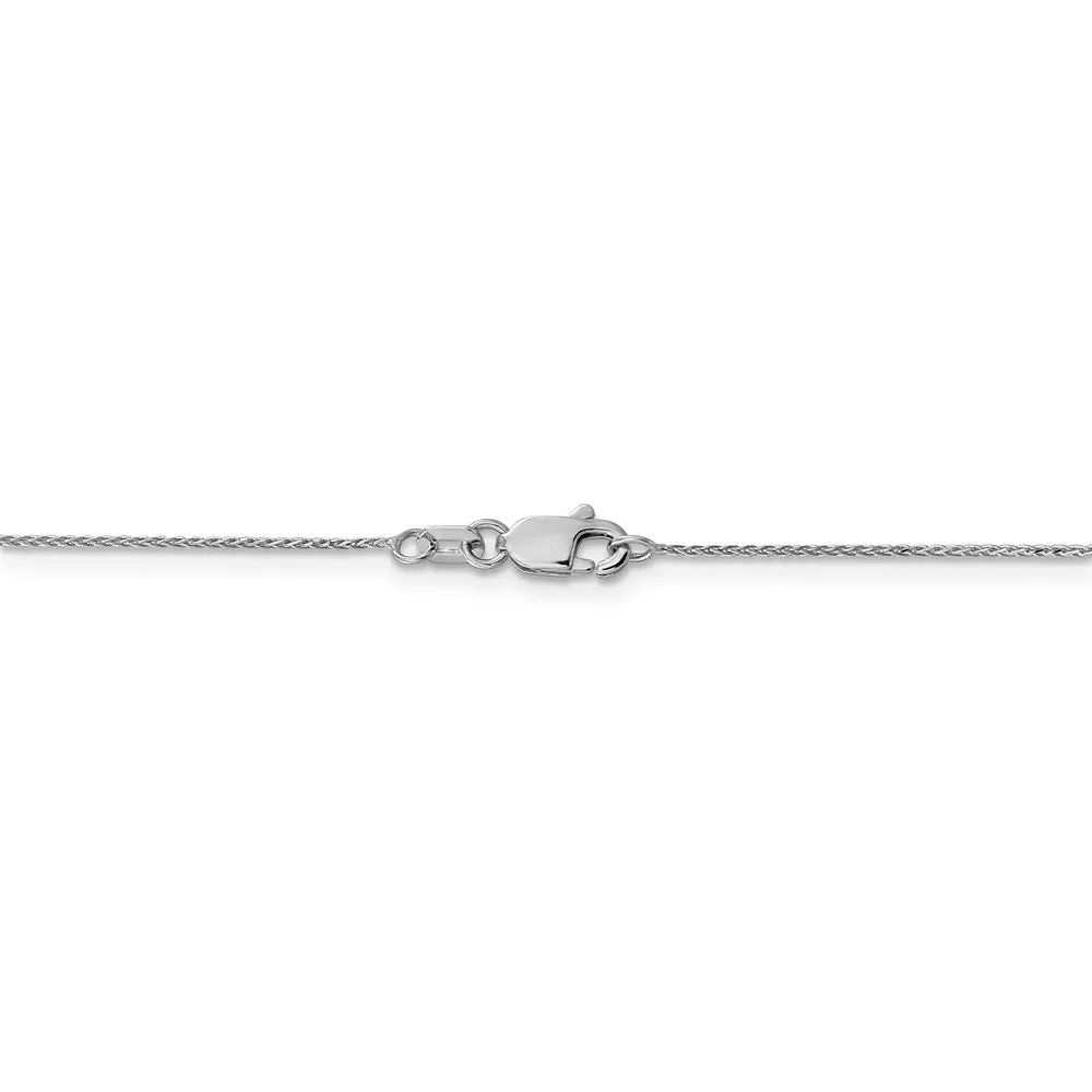 0.65mm 14k White Gold Diamond Cut Spiga Pendant Chain Necklace