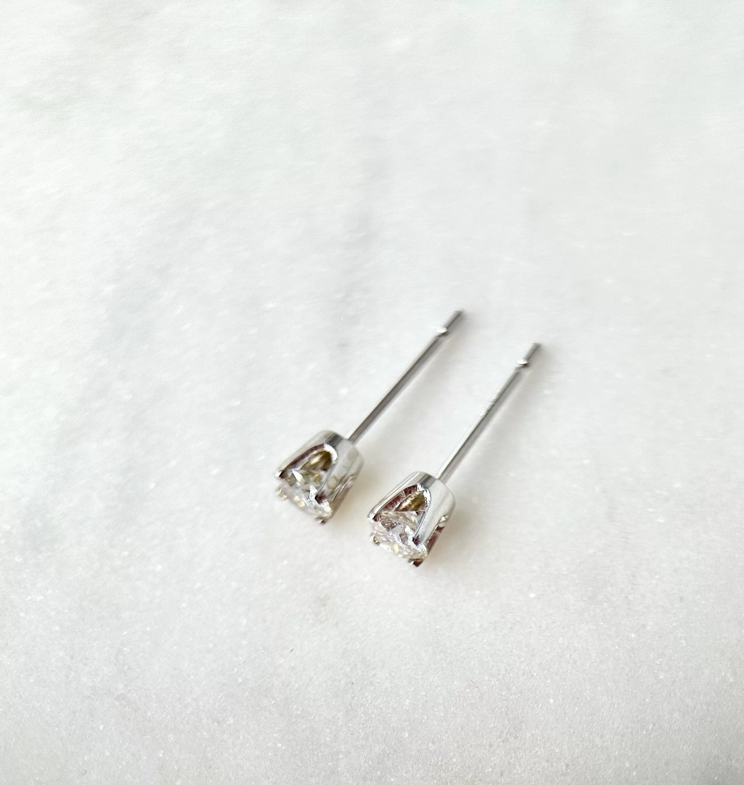 14k Classic Four Prong Mined Diamond Studs .50ctw