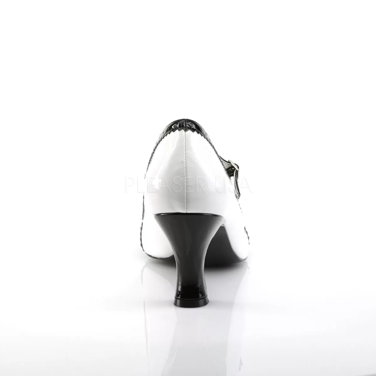 3 Inch Heel JENNA-06 White-Black Pat