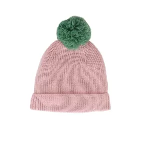 Acorn Oslo Merino Ribbed Beanie - Pink & Green