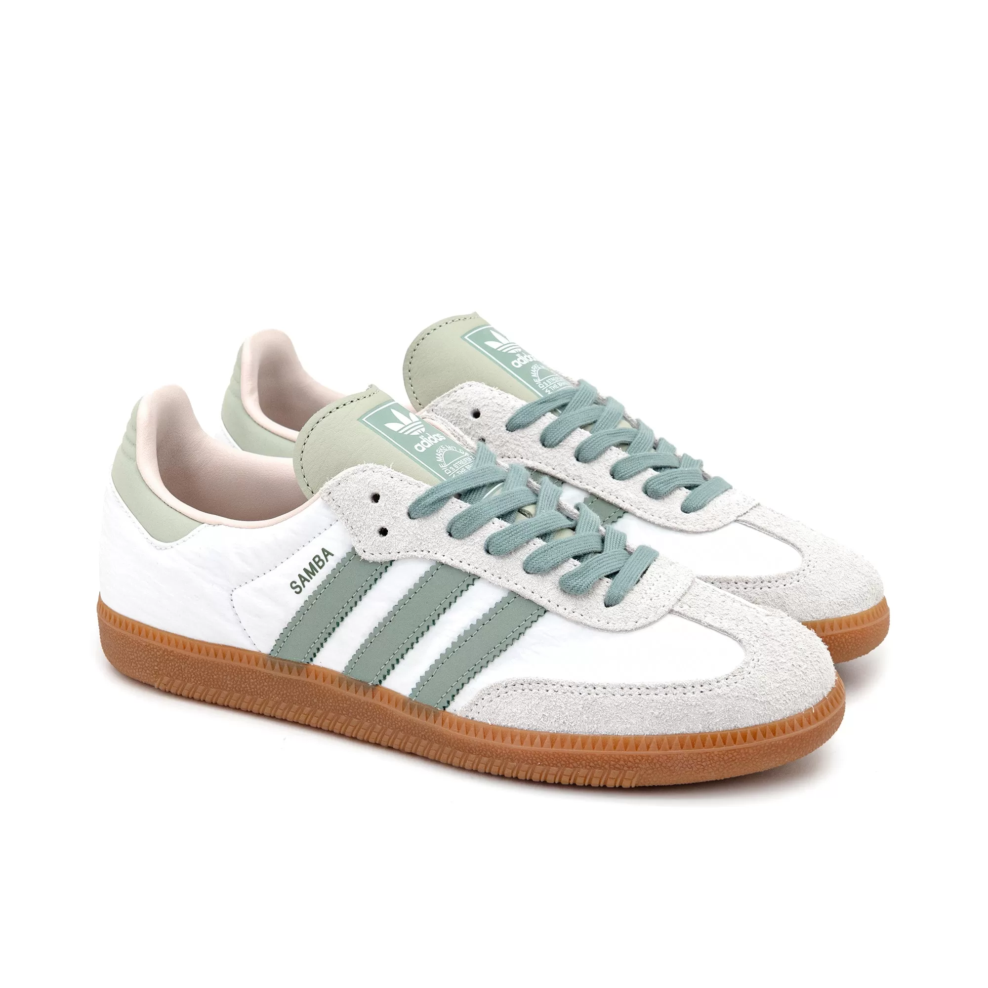 adidas Women's Samba OG Cloud White/Silver Green/Putty Mauve ID0492