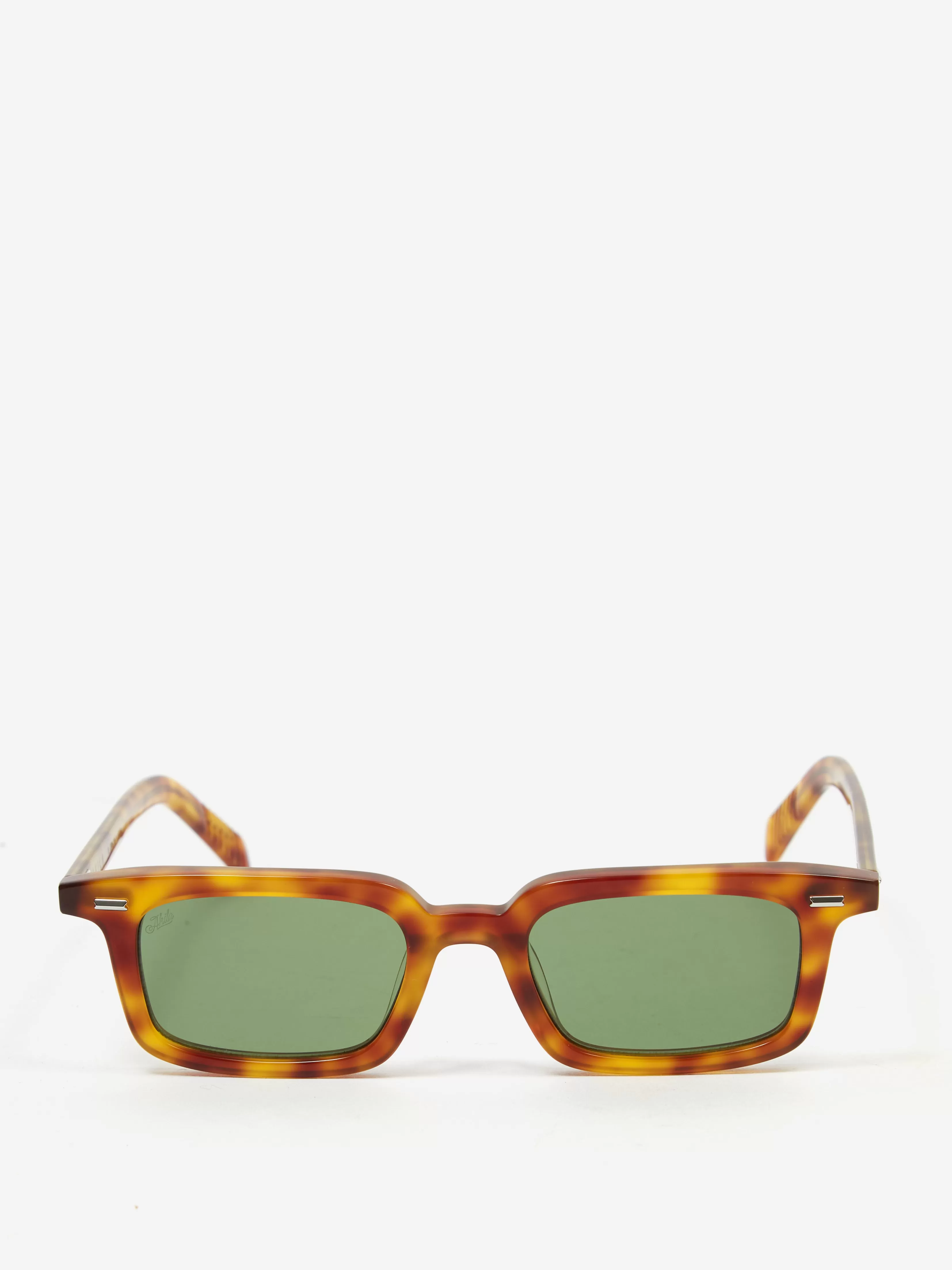 AKILA Big City Sunglasses - Yellow Tortoise/Green