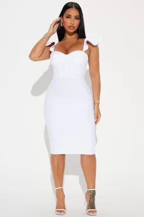 Alani Bandage Midi Dress - White