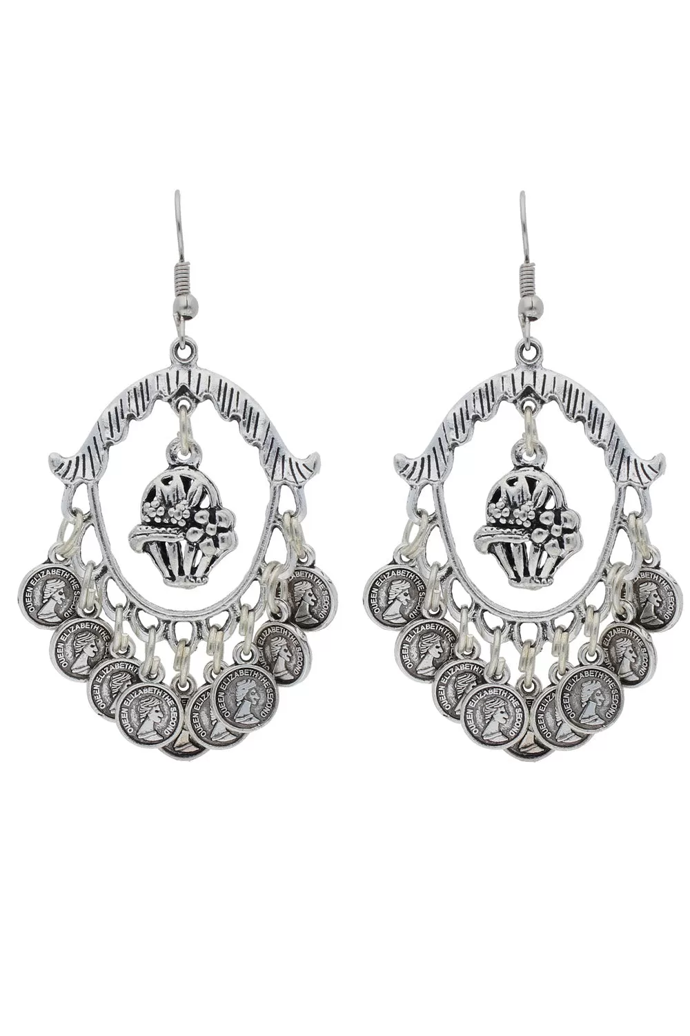 Alloy Chandbali Earring in Silver