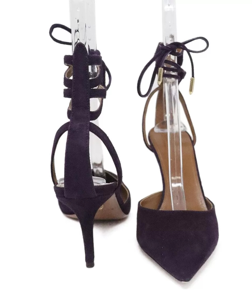 Aquazzura Purple Suede Heels sz 9