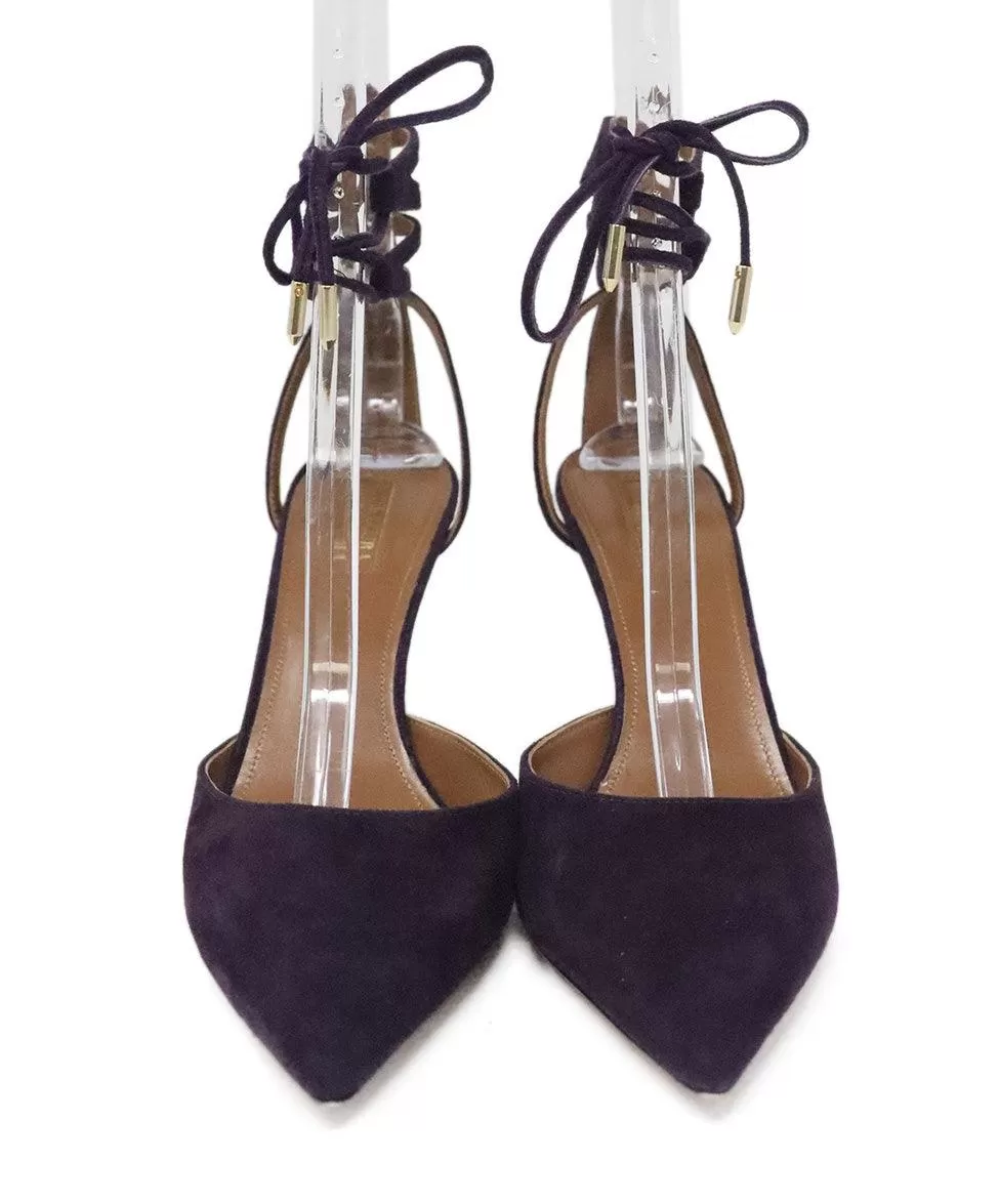 Aquazzura Purple Suede Heels sz 9