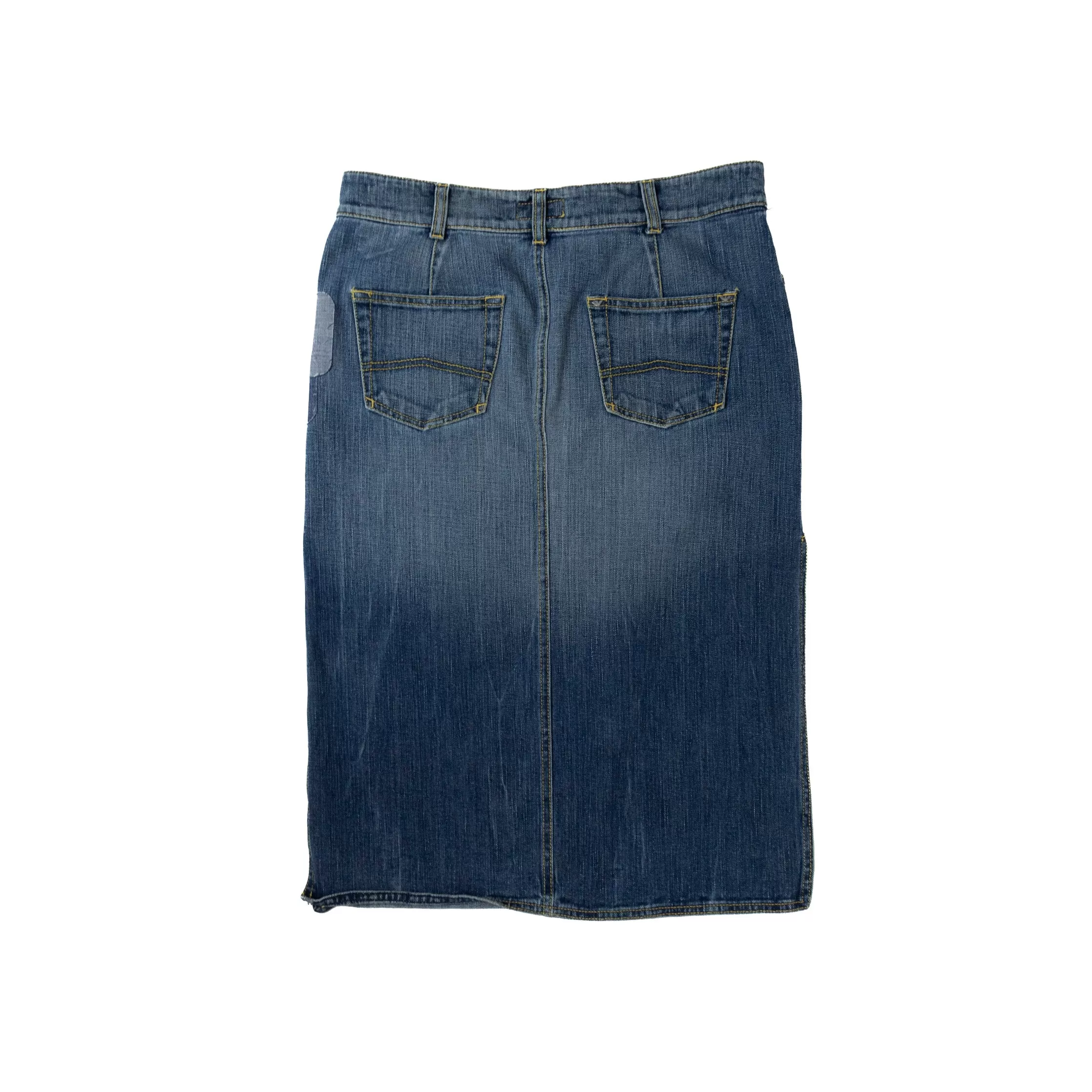 Armani Jeans Midi Split Denim Skirt