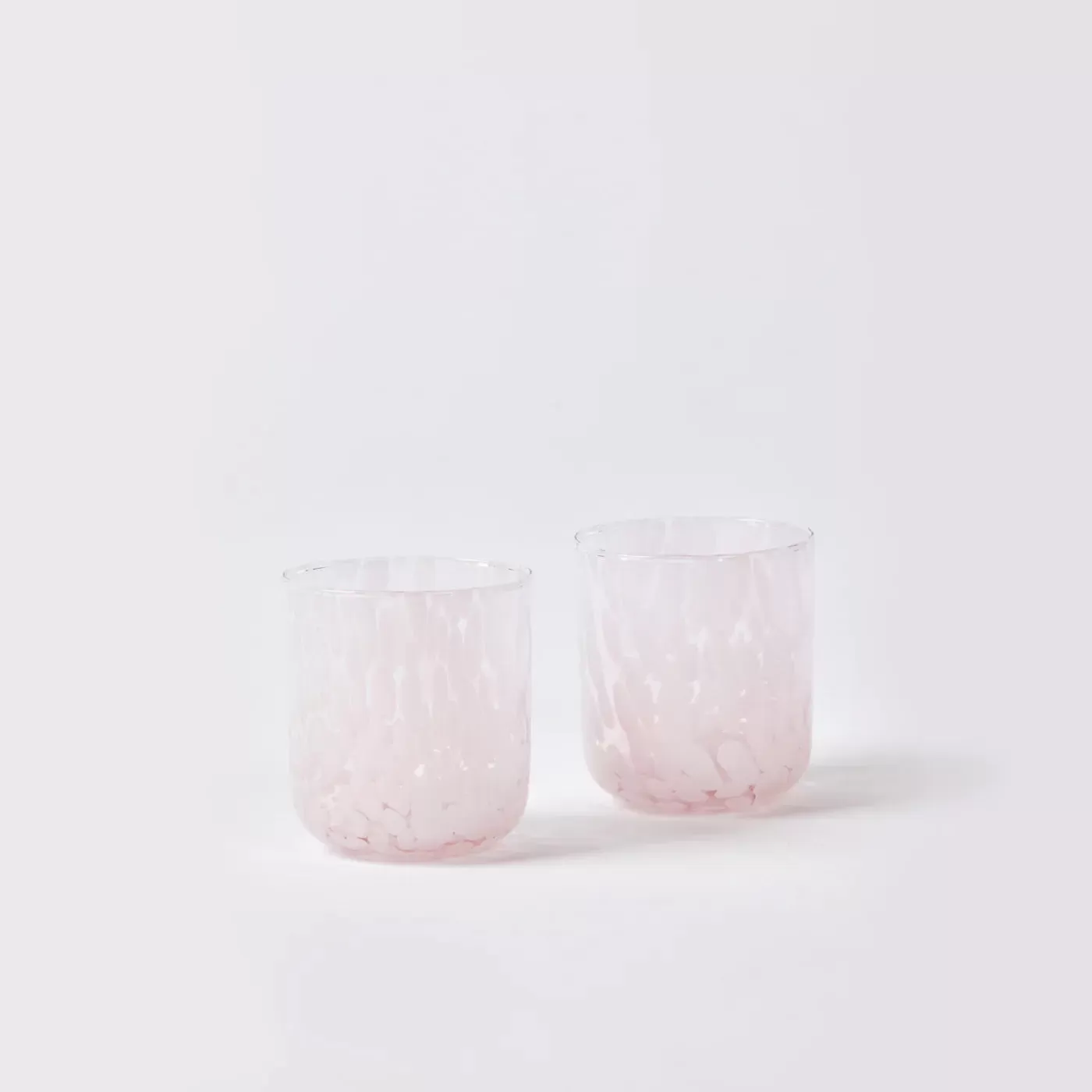 B&N23 Glass Tumblers Set 2 DOTS PINK