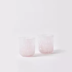 B&N23 Glass Tumblers Set 2 DOTS PINK