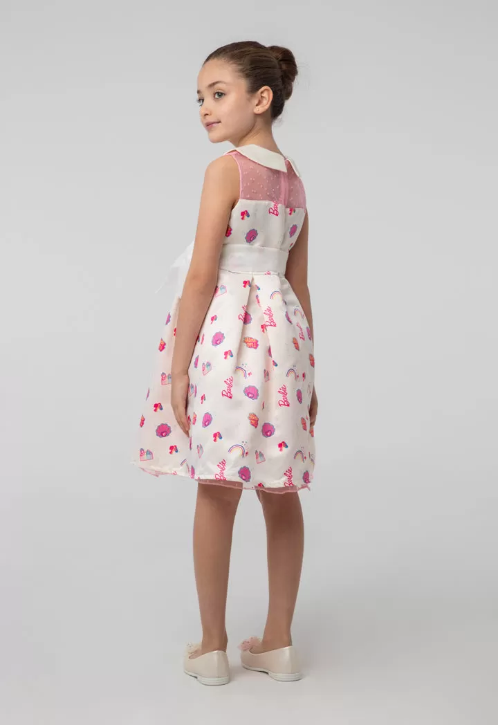 Barbie Printed Embellish Sleeveless Dress