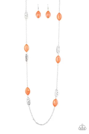 Beachfront Beauty Orange Necklace - Paparazzi Accessories