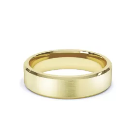 - Bevelled Edge Satin Polish Wedding Ring 9k Yellow Gold