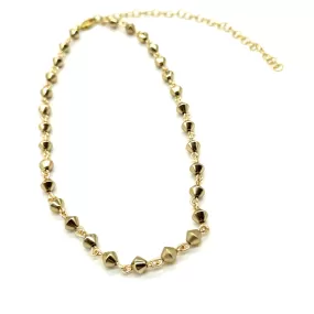 Bicone Golden Semi-Matte Amelia Necklace