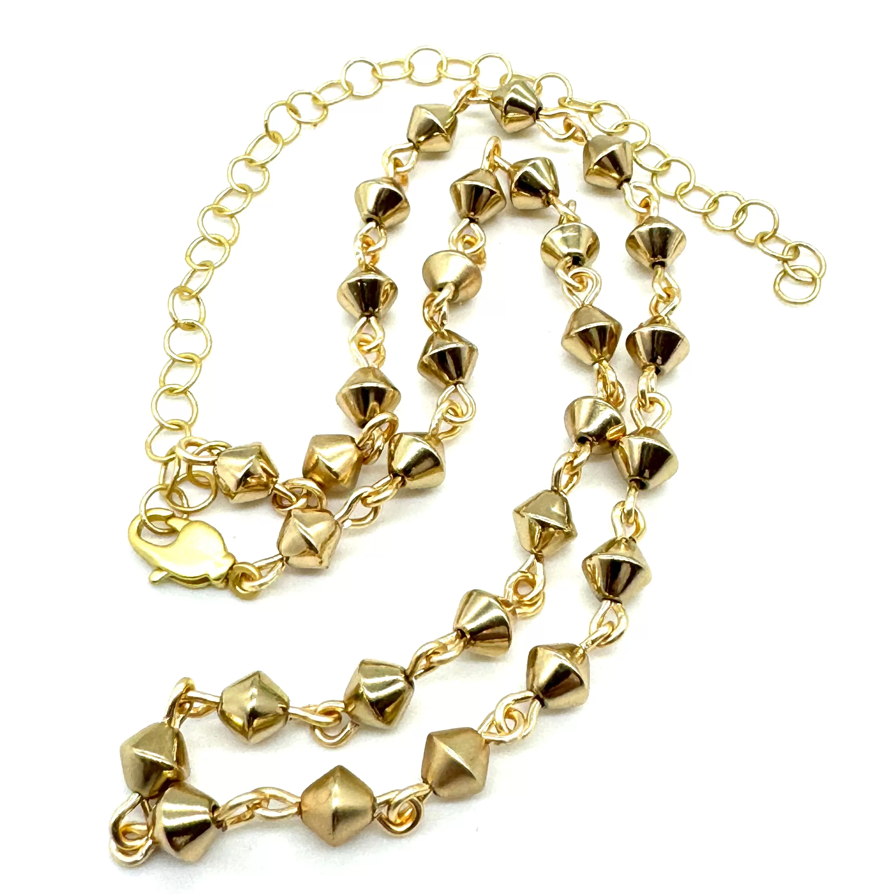 Bicone Golden Semi-Matte Amelia Necklace