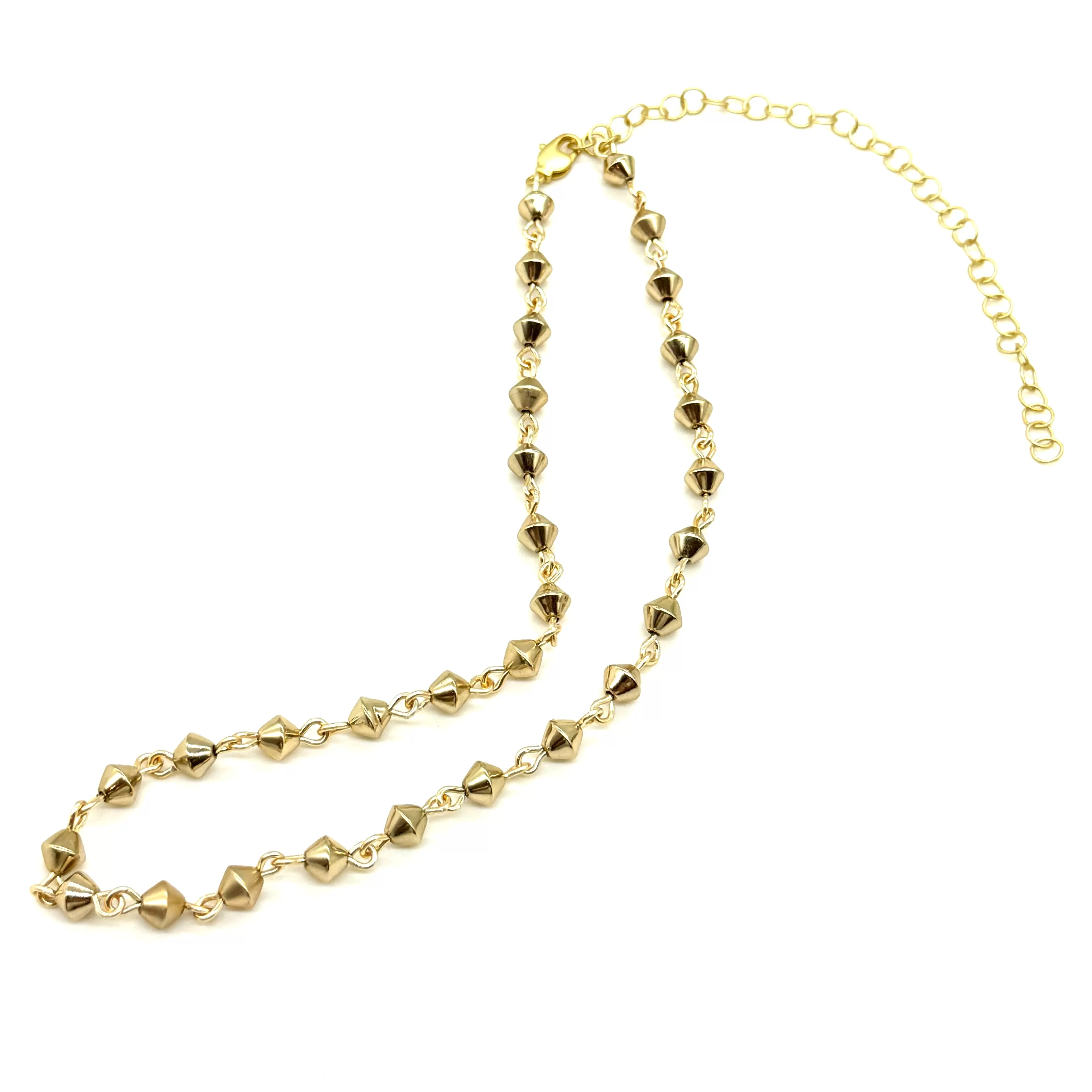 Bicone Golden Semi-Matte Amelia Necklace