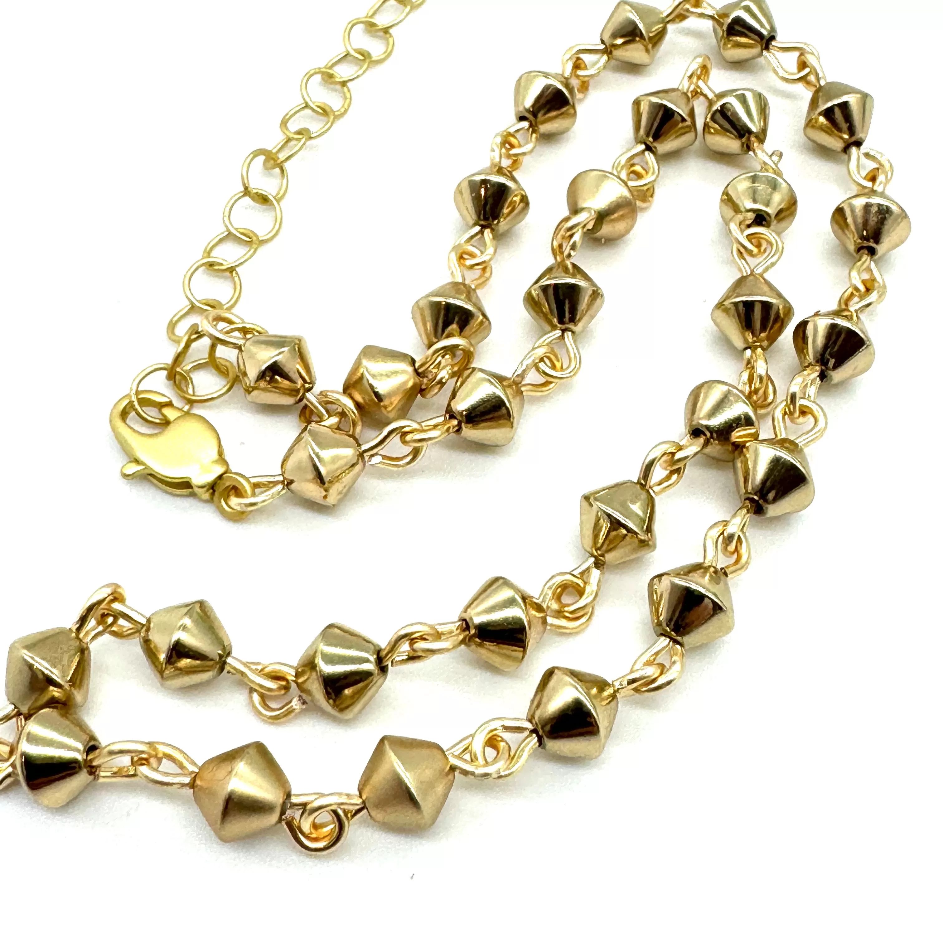 Bicone Golden Semi-Matte Amelia Necklace