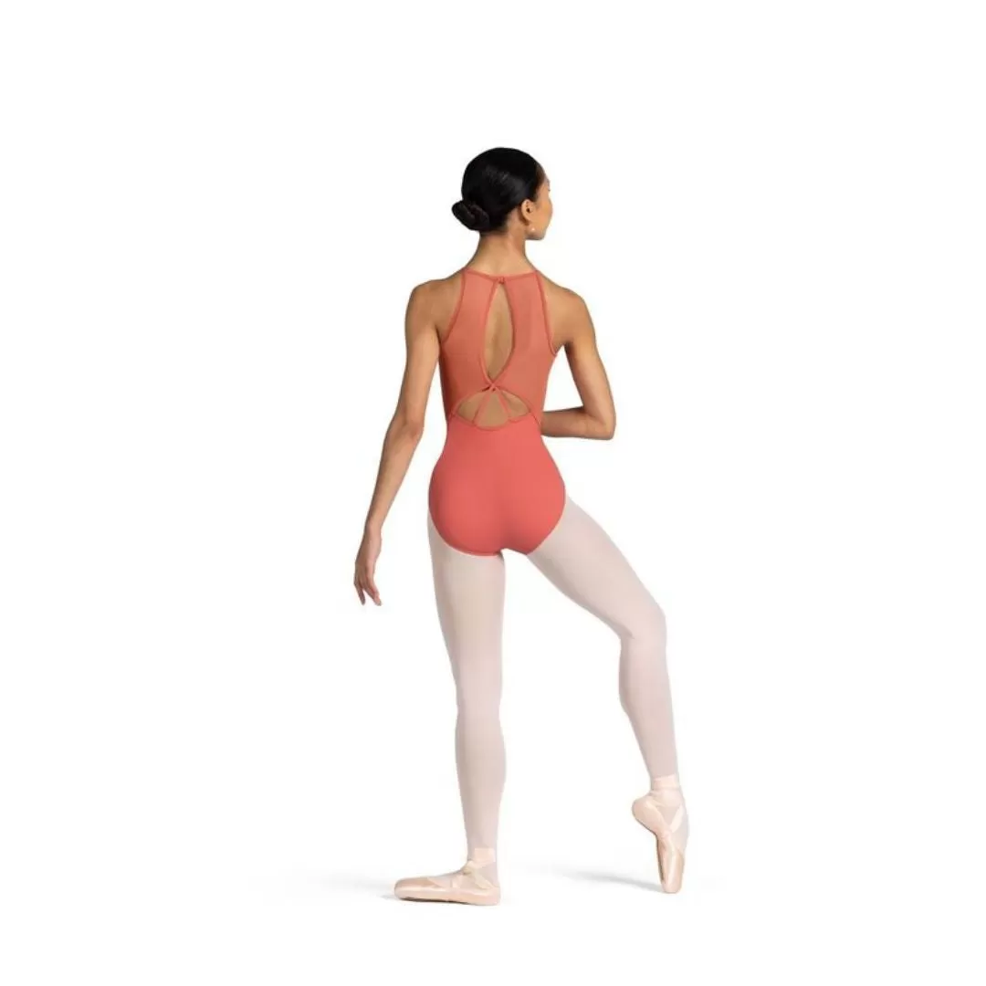 Bloch Ladies Peach Cassia High Neck Open Back Leotard