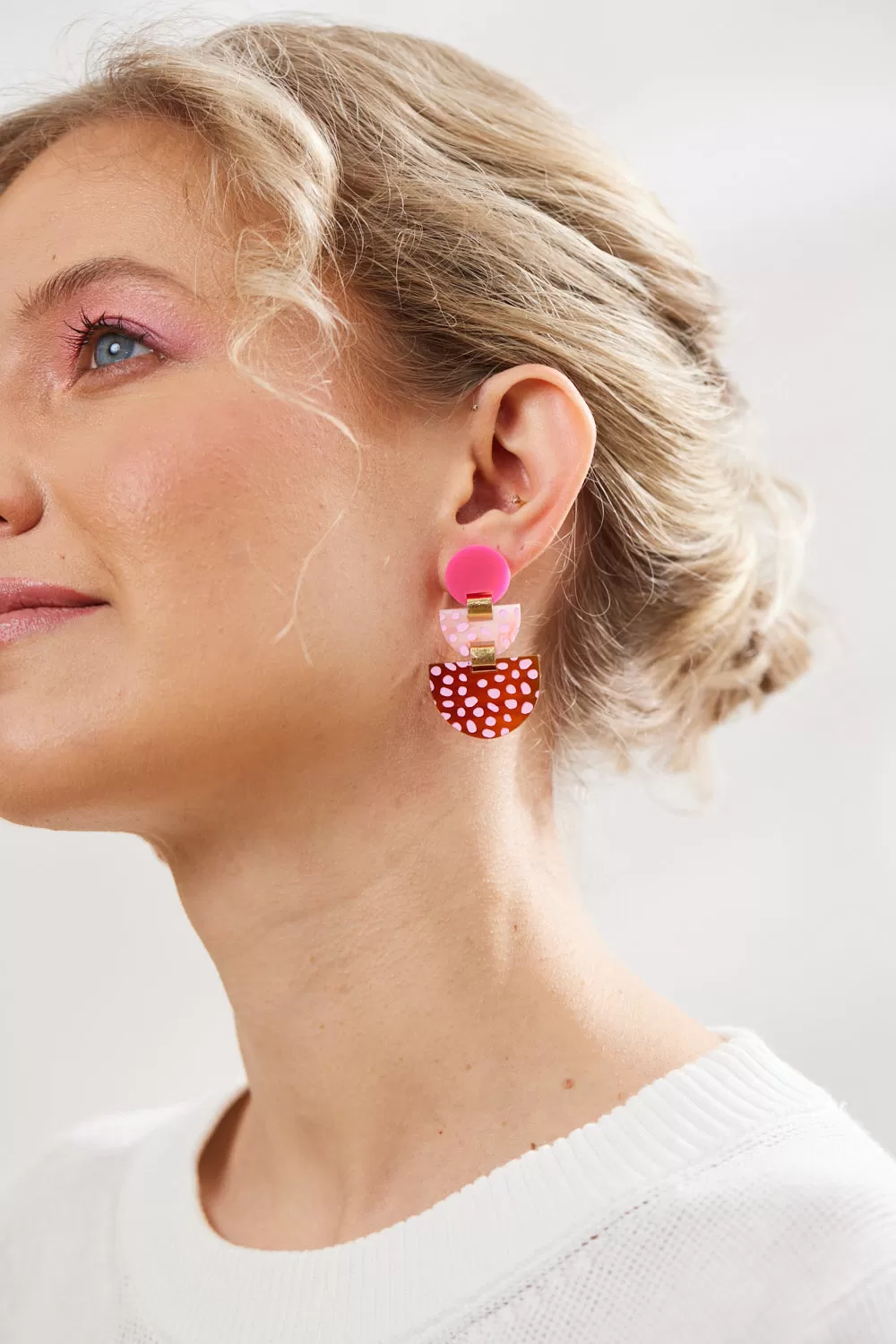 Boat Earrings - Pink