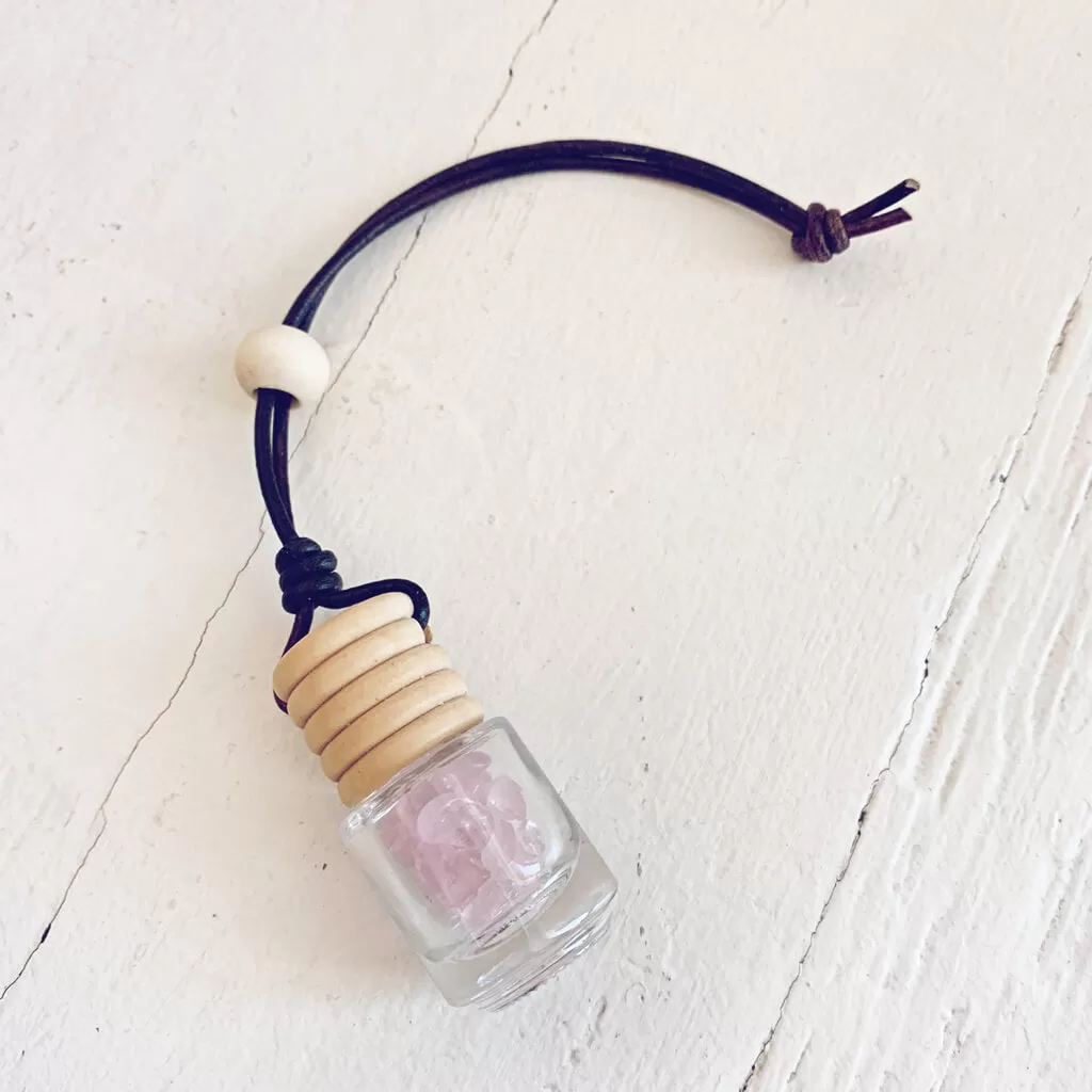 breathe - inhale exhale / gemstone infused essential oil car diffuser air freshener