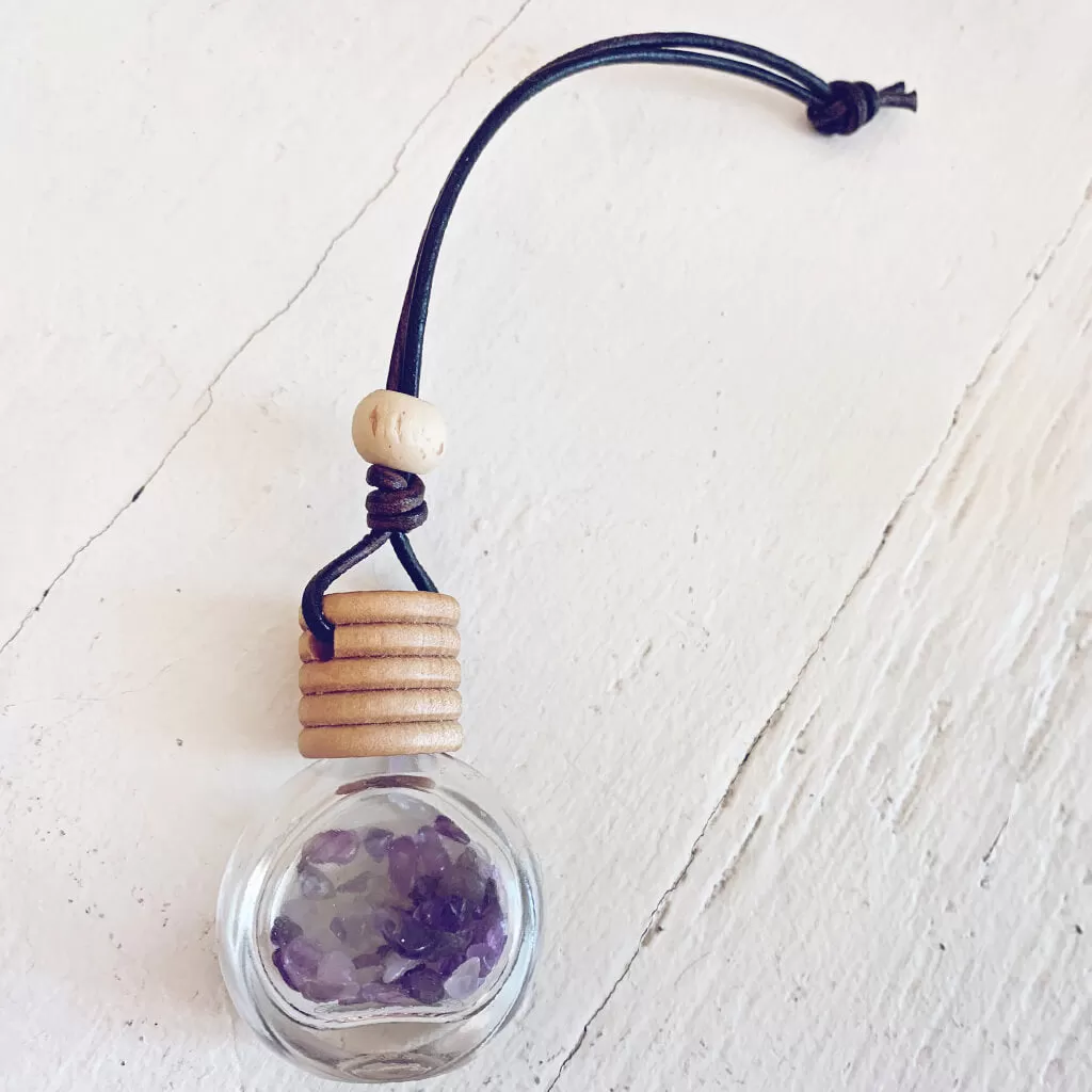 breathe - inhale exhale / gemstone infused essential oil car diffuser air freshener