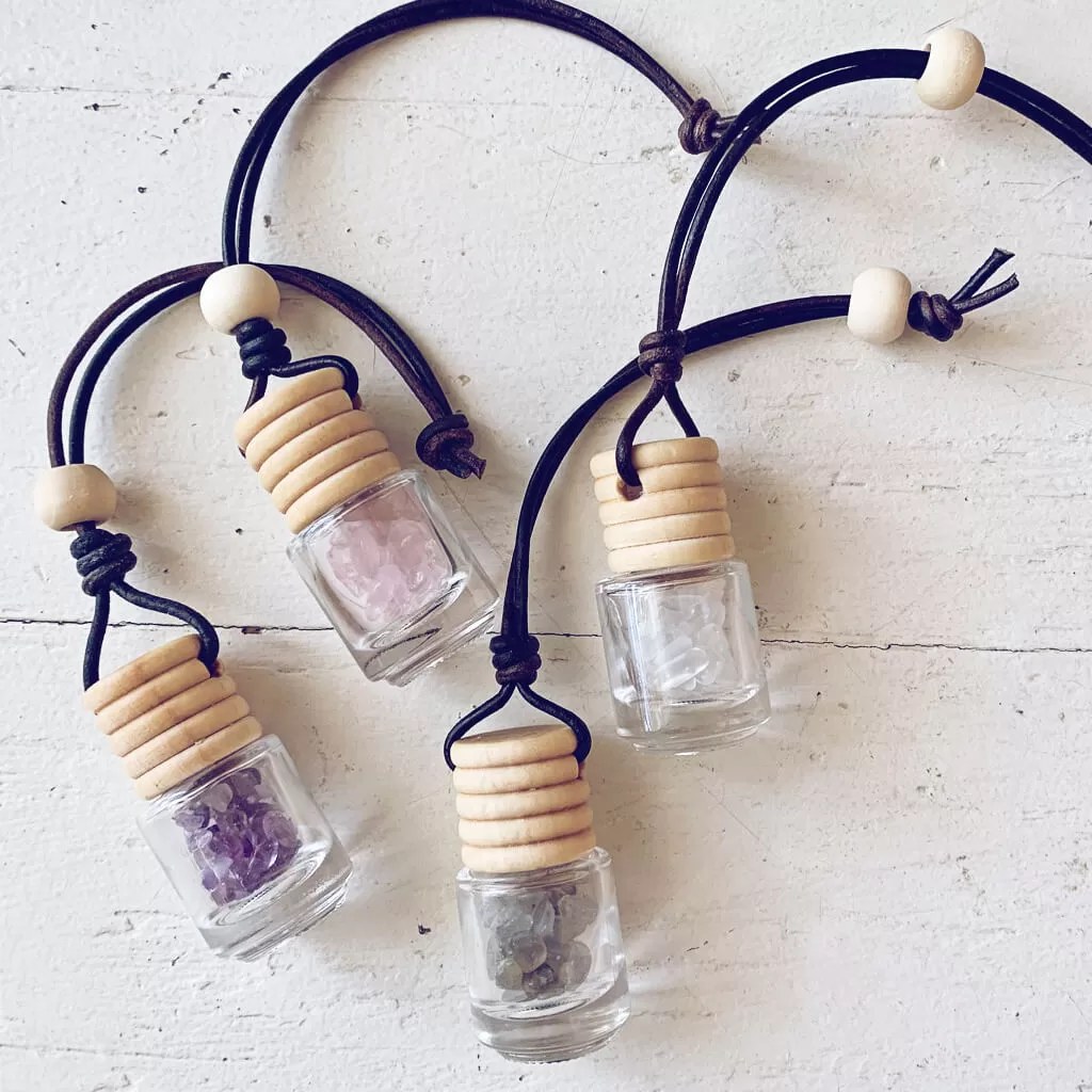 breathe - inhale exhale / gemstone infused essential oil car diffuser air freshener