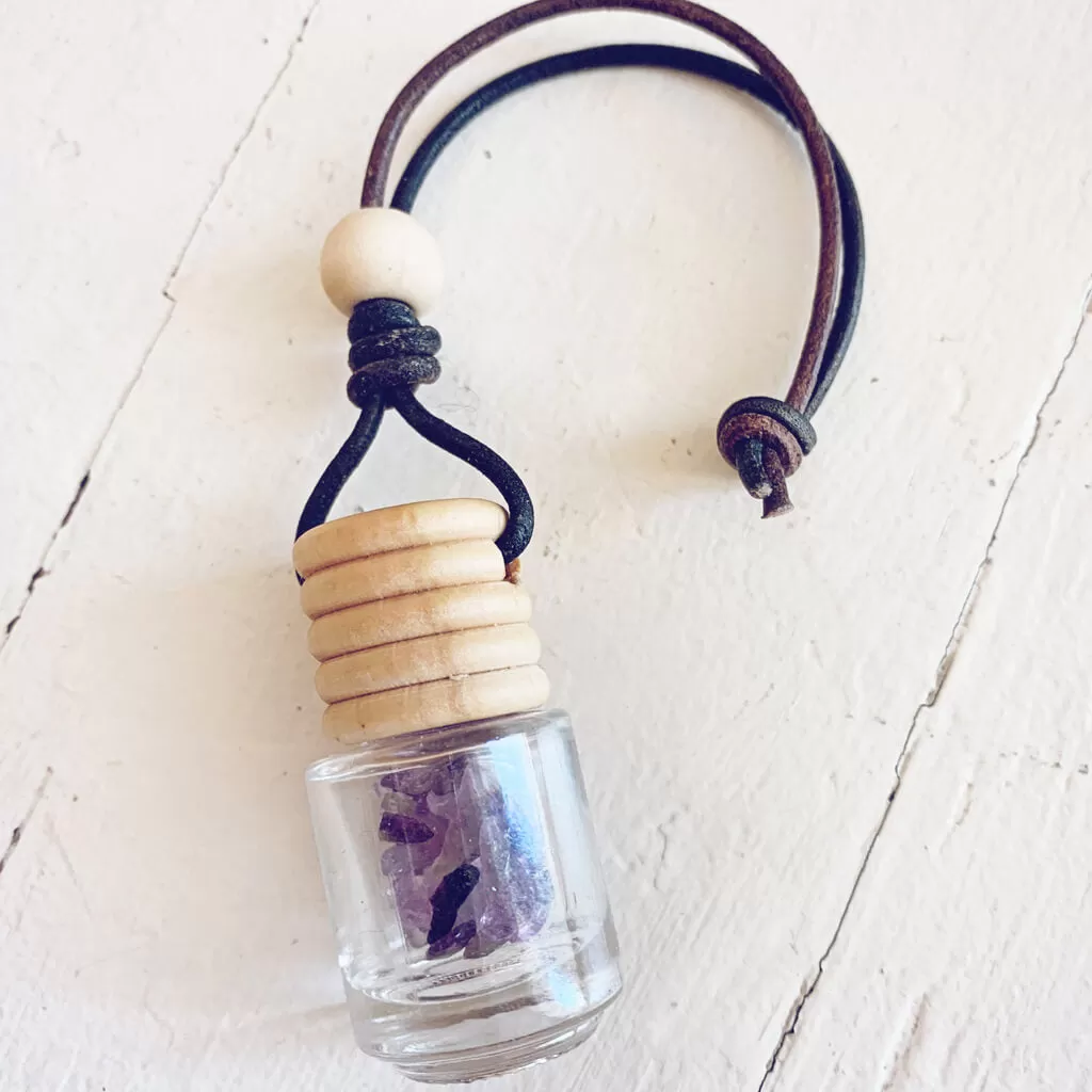 breathe - inhale exhale / gemstone infused essential oil car diffuser air freshener