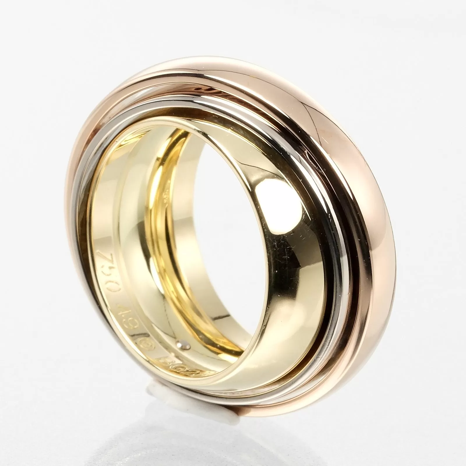 CARTIER Ring K18 Gold, YG PG WG gold Must Essence Christmas 2002 Trinity Women Used Authentic