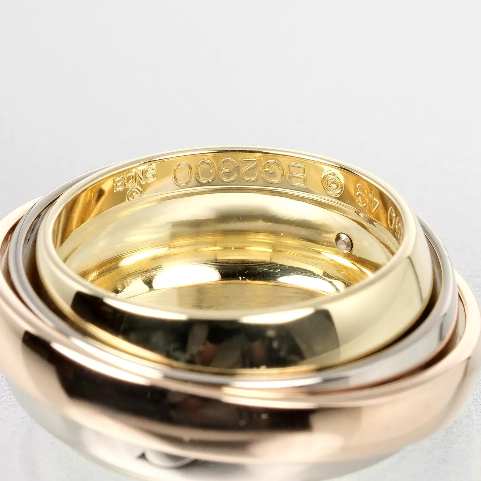 CARTIER Ring K18 Gold, YG PG WG gold Must Essence Christmas 2002 Trinity Women Used Authentic