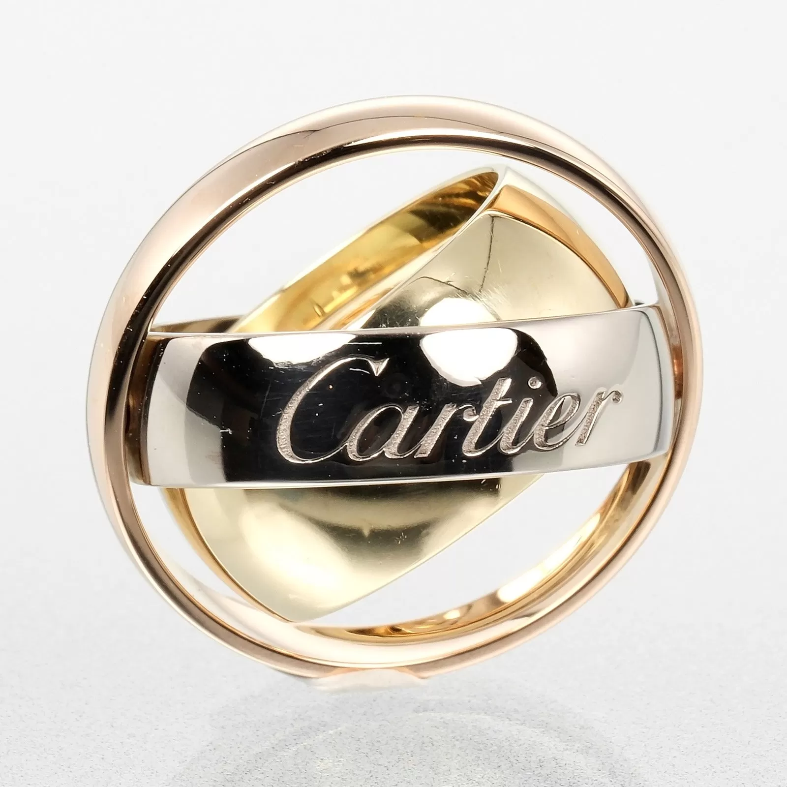 CARTIER Ring K18 Gold, YG PG WG gold Must Essence Christmas 2002 Trinity Women Used Authentic