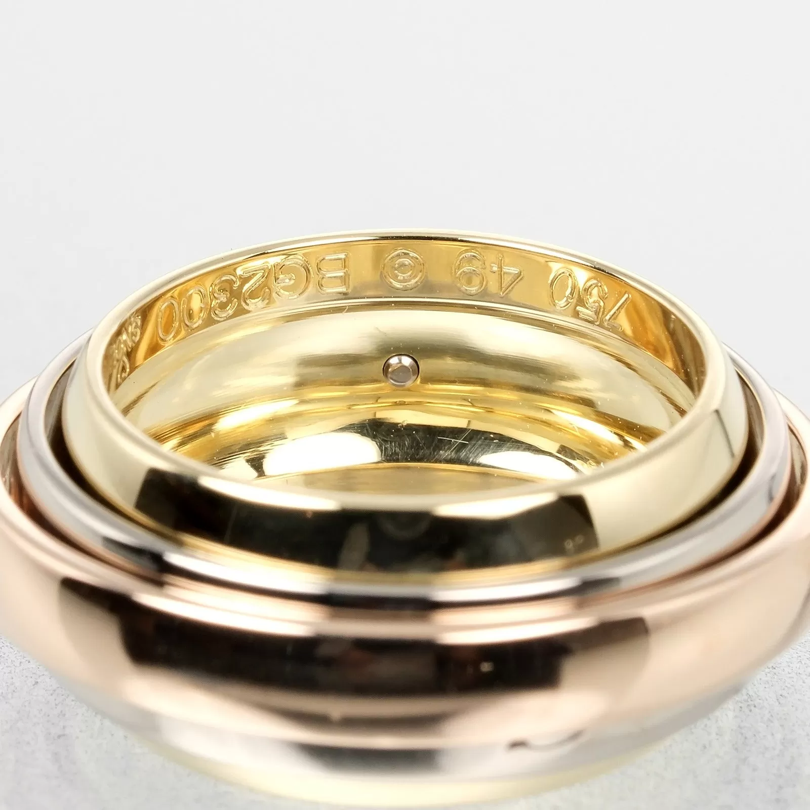 CARTIER Ring K18 Gold, YG PG WG gold Must Essence Christmas 2002 Trinity Women Used Authentic