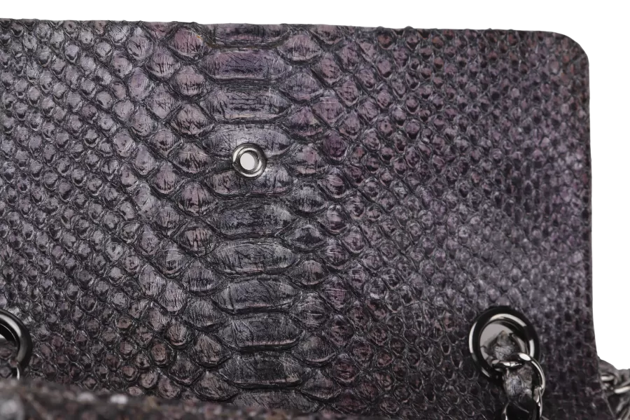 CHANEL CLASSIC FLAP SMALL PYTHON CRYSTAL BAG (1543xxxx) WITH CARD & DUST COVER