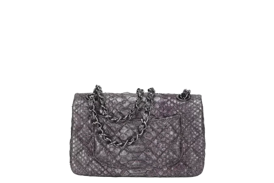 CHANEL CLASSIC FLAP SMALL PYTHON CRYSTAL BAG (1543xxxx) WITH CARD & DUST COVER