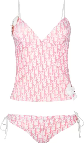 Christian Dior Diorissimo Girly Floral Applique Cami Set