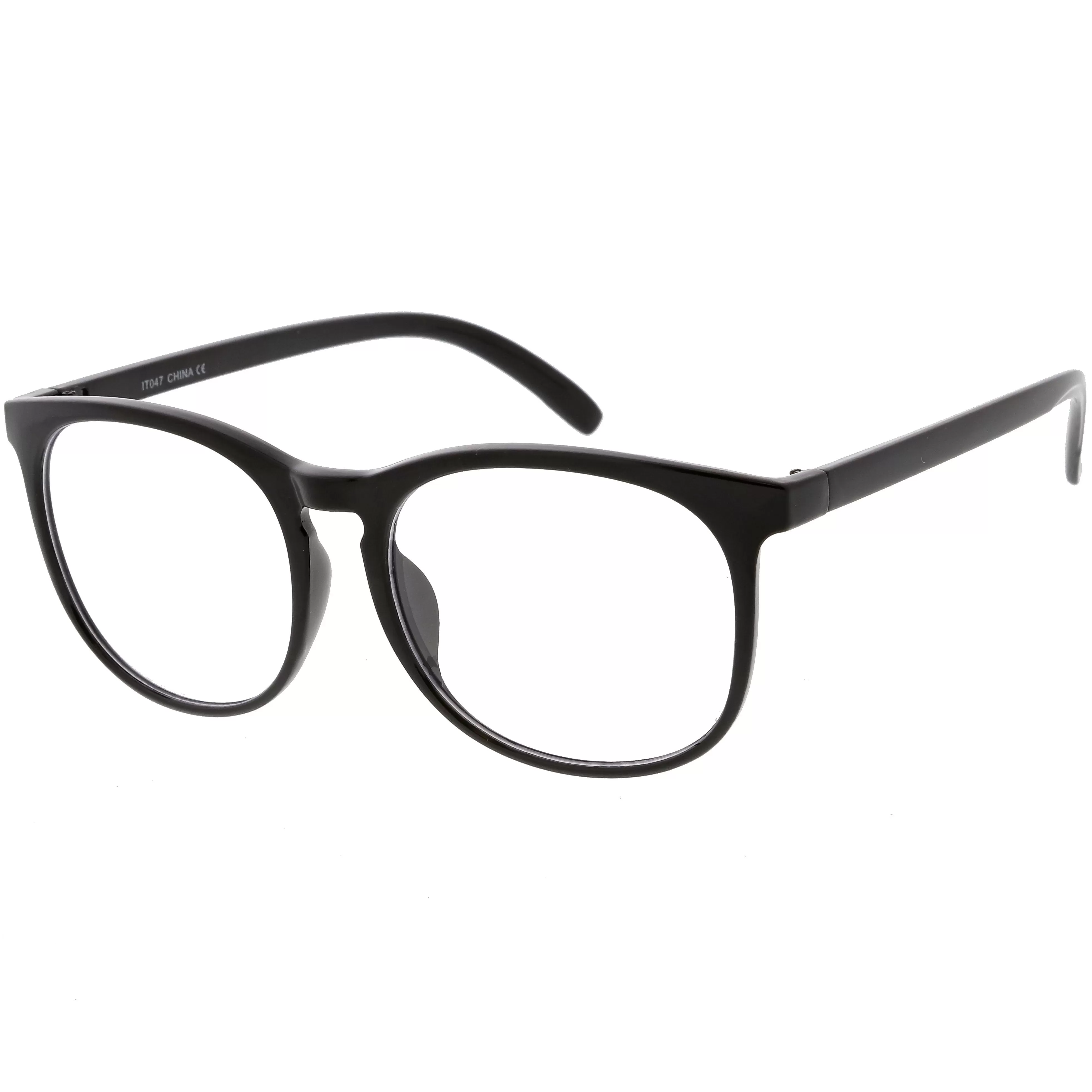 Classic Retro Dapper Round P3 Clear Lens Glasses