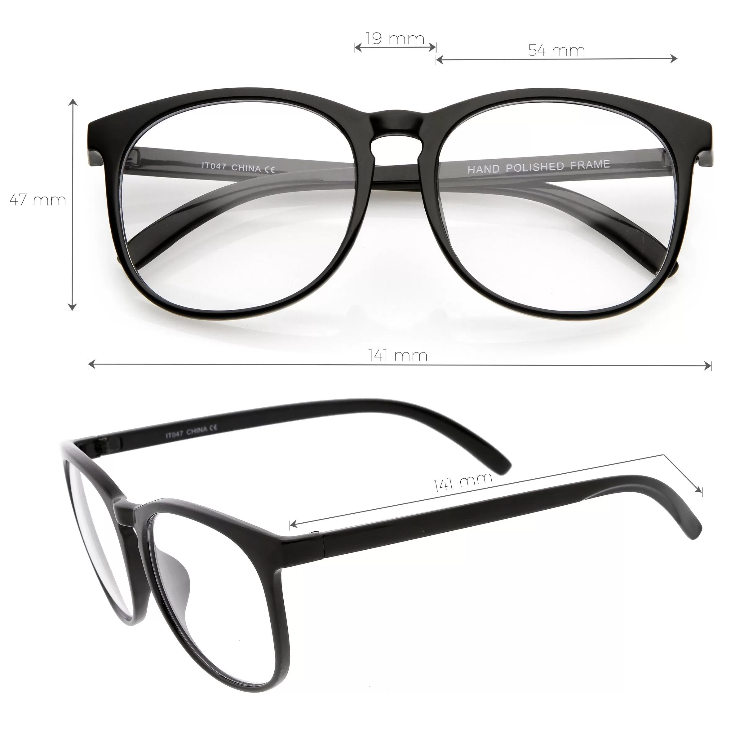 Classic Retro Dapper Round P3 Clear Lens Glasses