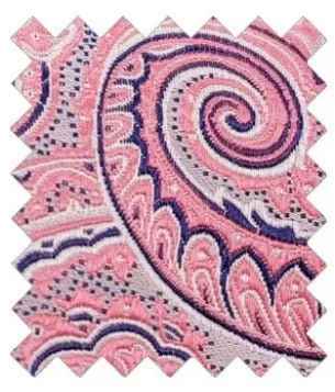 Coral Paisley Silk Wedding Swatch