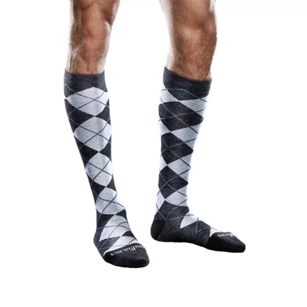 Core-Spun by Therafirm Patterned Thin Line Socks for Men & Women 15-20mmHg