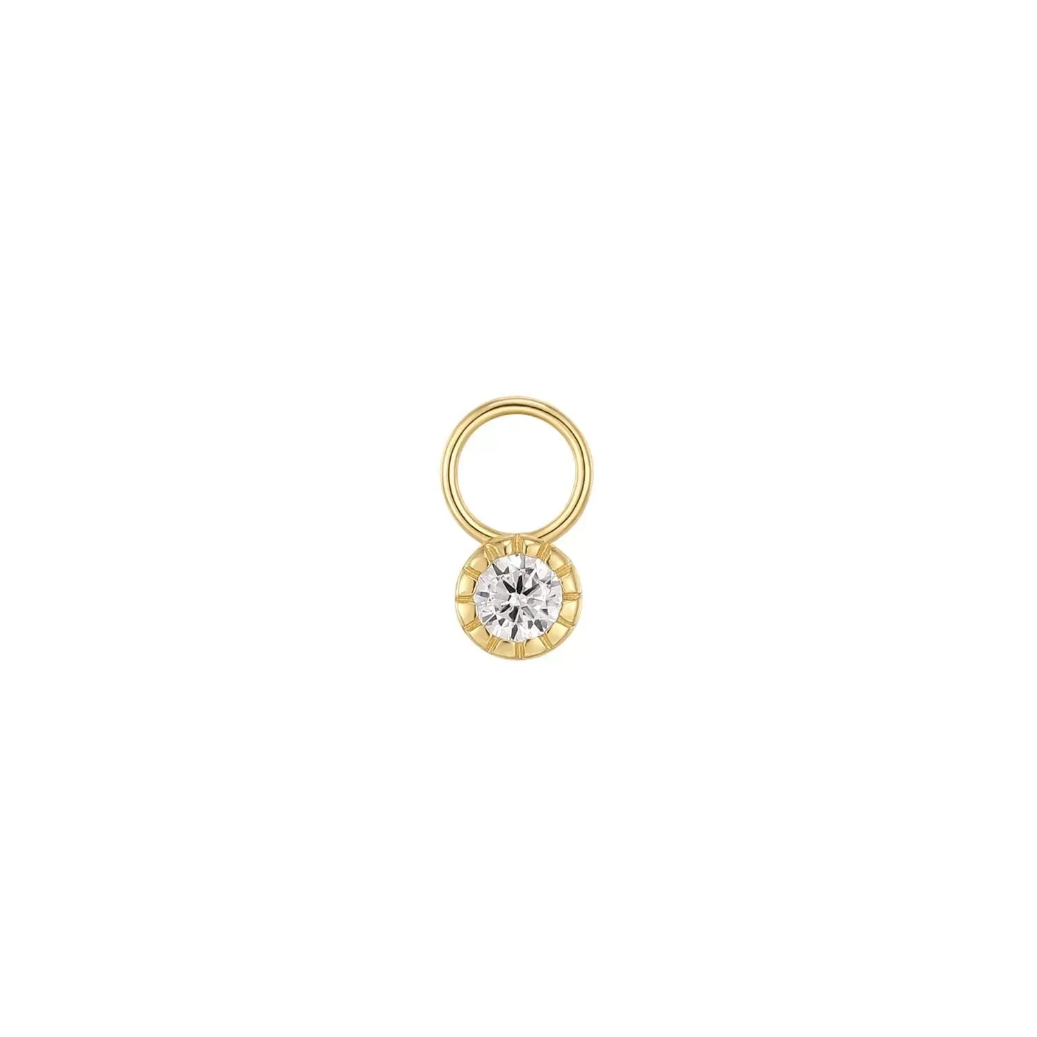 CZ SOLITAIRE HOOP CHARM