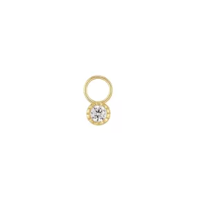 CZ SOLITAIRE HOOP CHARM