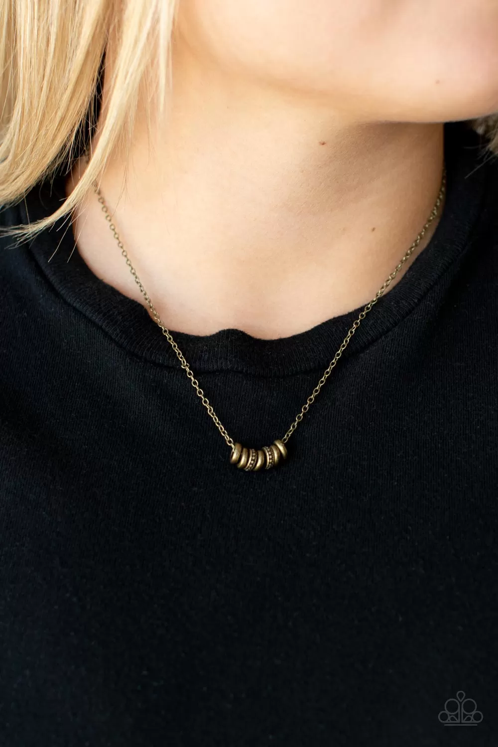 Dainty Dalliance Brass Necklace - Paparazzi Accessories