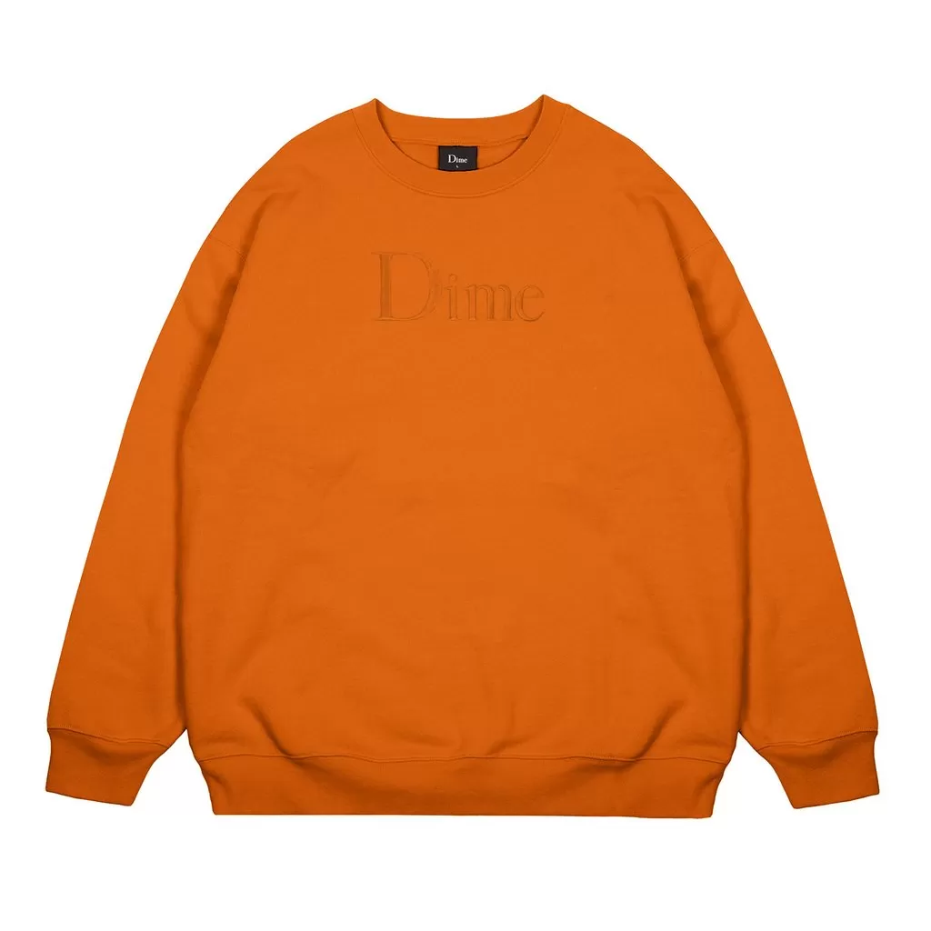 DIME CLASSIC EMBROIDERED CREWNECK - ORANGE