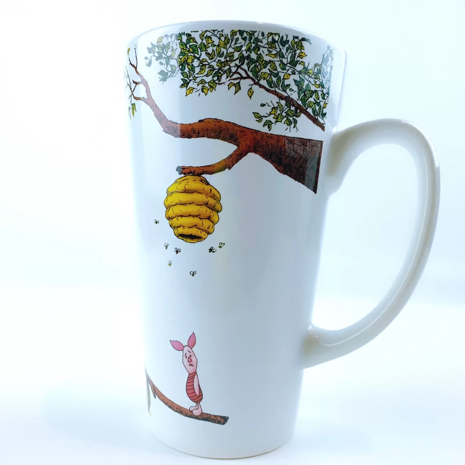 Disney Winnie the Pooh Honey Pot Ladder Latte Long Sleek Ceramic Mug Cup 18oz