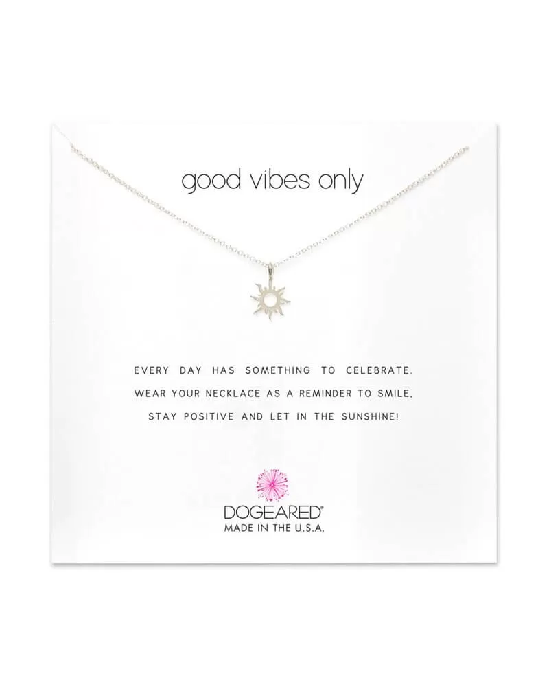 Dogeared - Reminder Good Vibes Only Dainty Necklace in Sterling Silver