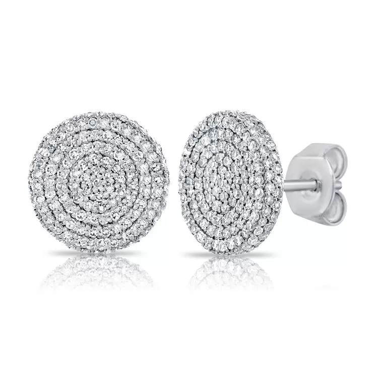 Domed Pave Statement disc earrings