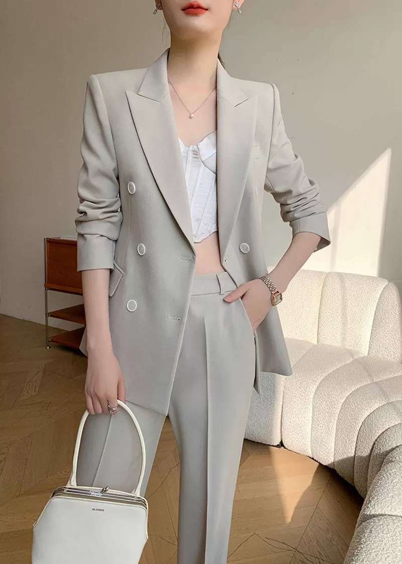 Double Breasted Blazer Pants Suit Two-Piece Set