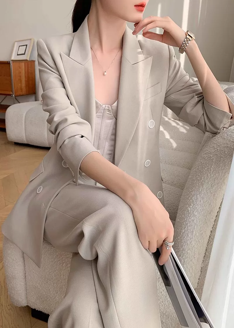 Double Breasted Blazer Pants Suit Two-Piece Set