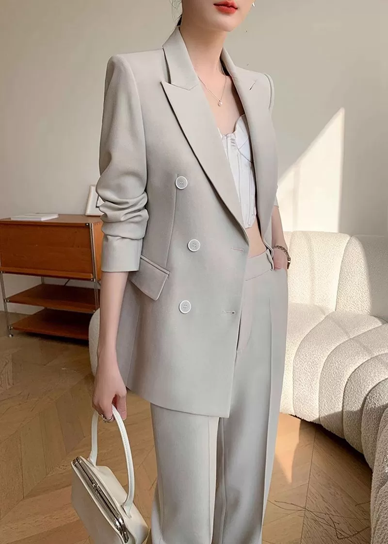 Double Breasted Blazer Pants Suit Two-Piece Set