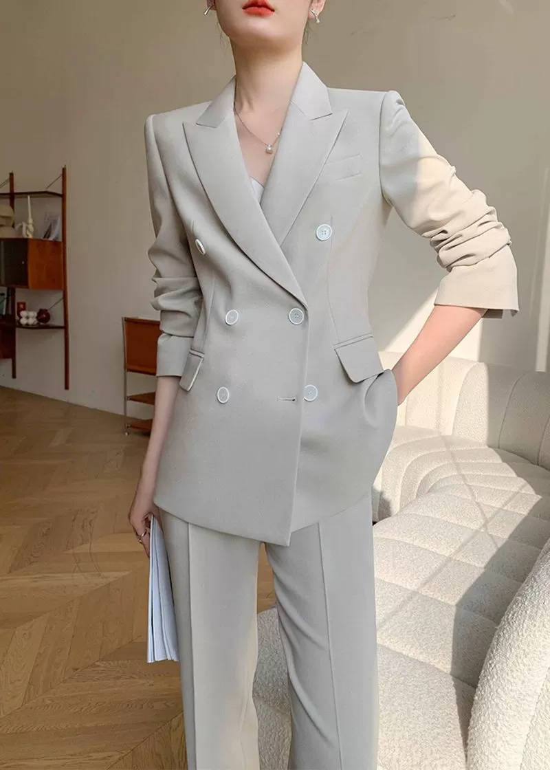 Double Breasted Blazer Pants Suit Two-Piece Set