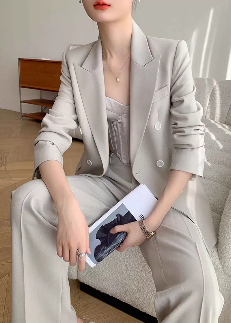 Double Breasted Blazer Pants Suit Two-Piece Set